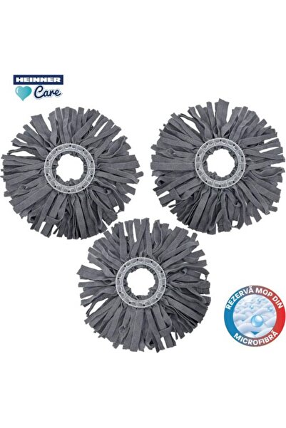Heinner SET 3 REZERVE MOP MICROFIBRA CU BENZI LATE, CLEAN STEP