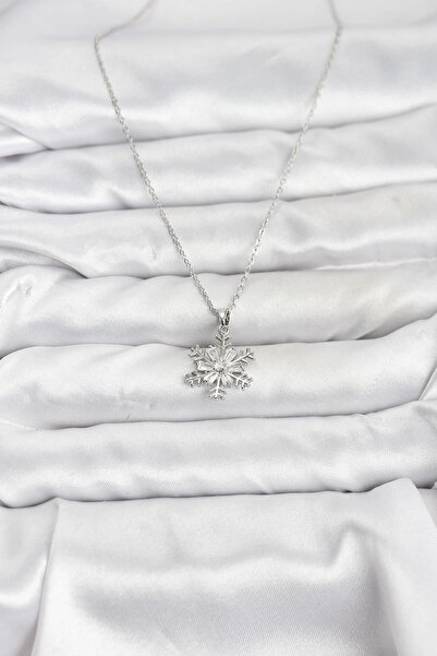 Generic Brand 316L Steel Chain Silver Color Snowflake Model Zircon Stone Wome...