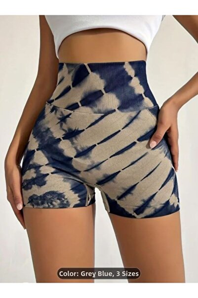 Dgt Luxury Stitched, Push Up, Tie-Dye Printed Yoga, Fitness, Outdoor Short Le...