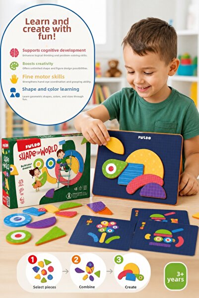 TOYFEST لعبة Puedo Shape The World المغناطيسية، 81 قطعة، لعبة ذكاء تعليمية لل...