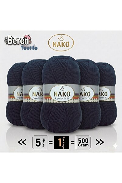 NAKO Süperlambs25 - 5-Pack - 100Gr/200M - Hand Knitting Yarn - Scarf Vest Swe...
