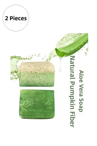 Mestore 2 Pieces Natural Pumpkin Fiber Alovera Soap