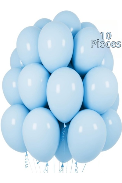 Işıltı Balon Dükkanı Pastel Blue Balloons Shiny Party Balloon Gender Reveal, ...