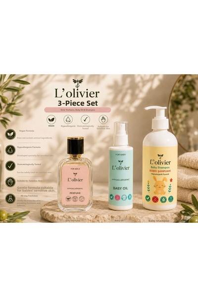 L'Olivier Girl's 3-Piece Premium Care Set with Natural Ingredients |   Vegan ...