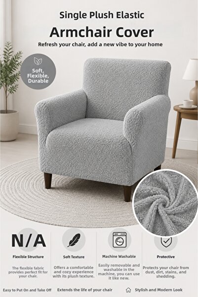 BTF HOME غطاء كرسي مفرد مرن من ويلسوفت، غير قابل للانزلاق، قابل للغسل، غطاء ك...