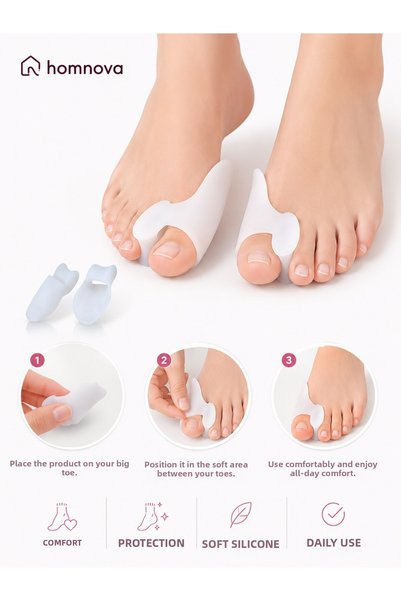 Homnova Silicone Toe Separator Hallux Valgus Bunion Corrector Big Toe Protector