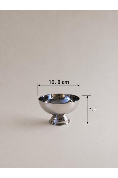 Gaia Concept Decorative Presentation Bowl with Stainless Steel Feet, Snack Bowl, Dessert Serving Bowl 10.8X7 cm