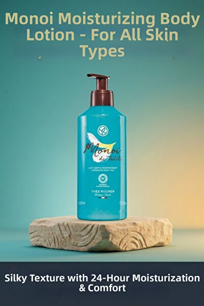 Yves Rocher لوشن مرطب للجسم من مونوي دي تاهيتي فعال لمدة 24 ساعة لجميع أنواع ...
