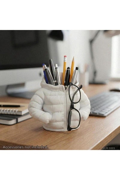 EGATOPTAN White Puffer Mont Puff Formed Large Size Desktop and Office Organizer