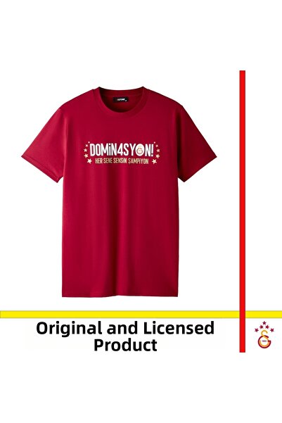 Galatasaray تي شيرت أحمر مرخص لبطولة 2026 Championship Domination