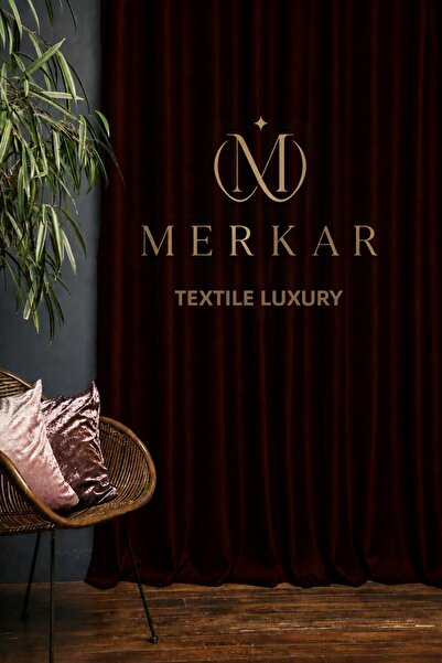 MERYKAR HOME COLLECTİON Bordo Blackout Light-Proof Blackout Curtain - One Pie...
