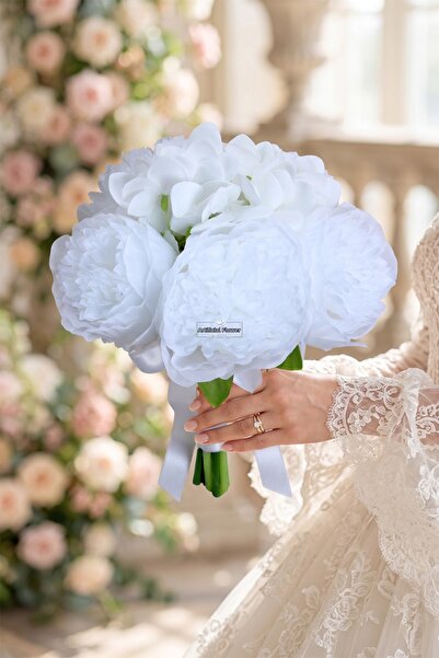 Yapay Çiçek Deposu Buchet de mireasă Simfonie Albă, set de 2