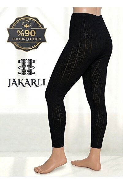 Ladytime Women's Jacquard (Transfered) Long Leggings 90% Cotton - 53