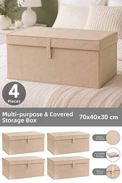 Meleni Home Set of 4 Mega Plus Storage Boxes - Multi-Purpose Organizer Storag...