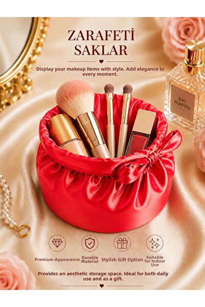 Printorium Makeup Organizer - Bowknot Design - Premium Silky Look