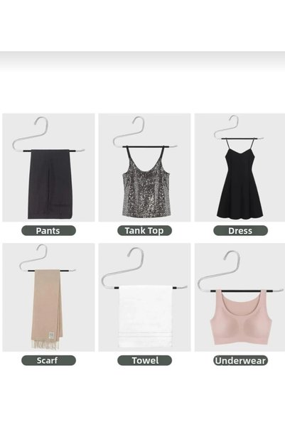 EMPA A V M 3 Pieces of Metal Hangers for Pants, Dresses, Scarves, Towels, Metal Hangers