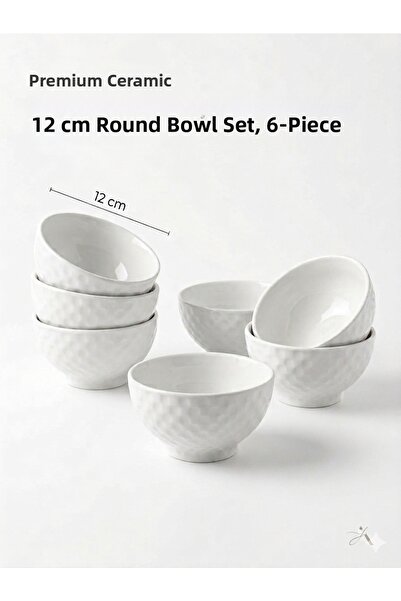 KASE Premium Ceramic 6-Piece Round Bowl Set – Elegance and Functionality Comb...
