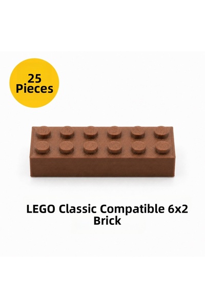 OyuncaklarÜlkesi Lego Compatible Classic 25 Pieces 6X2 Brick Block Spare Part...