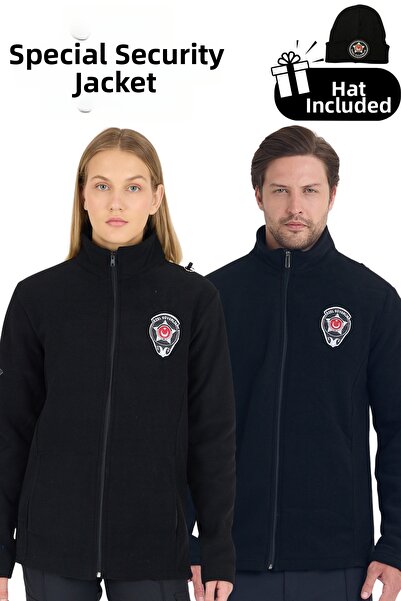 Raven Uniform Palton unisex de siguranță personalizat, brodat, din lână neagr...
