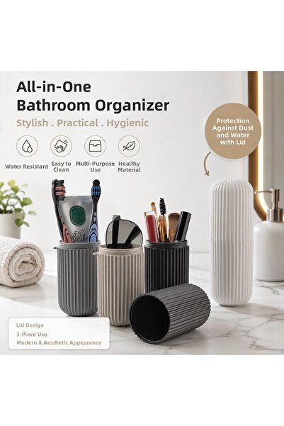 QesQin 3-Piece Travel Organizer Box |   Toothbrush, Cosmetics and Glasses Car...