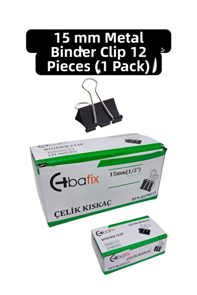 SEYFİKİRTASİYE 15 mm Steel Clamps 12 Pieces (1 Pack)