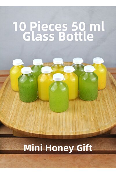 Qualitev 10 Pieces Glass Ginger Shot Detox Bottle Leakproof Plastic Lid Multi...