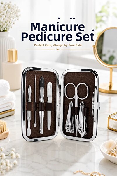 TakÇalıştır 7-Piece Steel Set for Nail Cleaning, Ingrown Nails and Regular Care