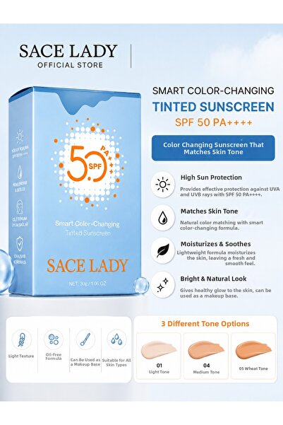Sace Lady Color Changing Colorful Sunscreen Spf 50 ++ 30 Gr