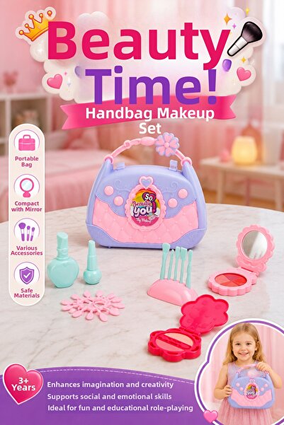 craftivio Educational Toy Makeup Set for Girls with Bag, Ages 3+ (20 cm)