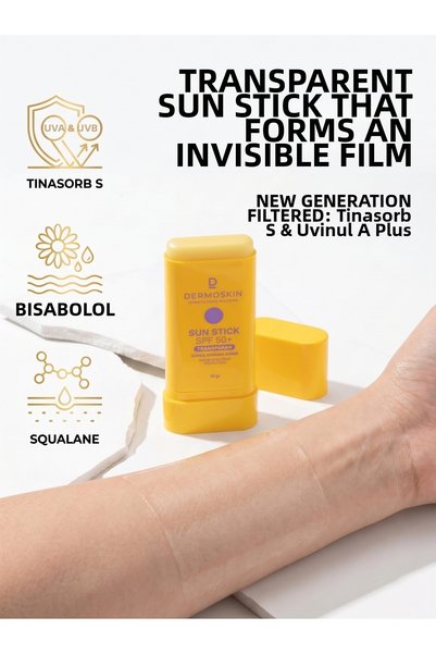 Dermoskin Transparan Sun Stick Spf 50+ Transparent Sunscreen Stick