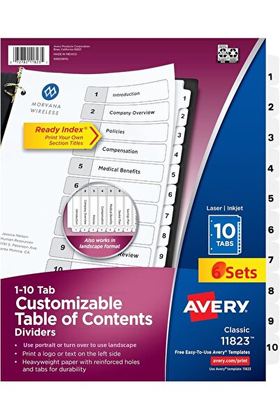 Yıldızan Cfr Shop 10 Compartment Divider for 3-Ring Folder, Customizable Cont...