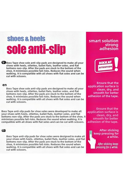 Geseus Shoe Anti-Slip Tape Prevents Slipping, Water Resistant, Transparent, 4 Pcs