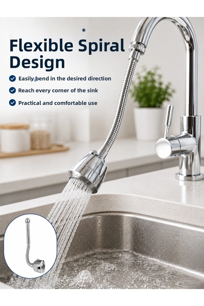 shopwave Krm Multifunctional Faucet Extension Apparatus 360 °   Movable Chrom...