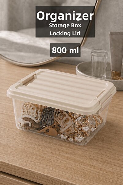 Meleni Home Jewelry Storage Box - Decorative Makeup Organizer with Locking Li...