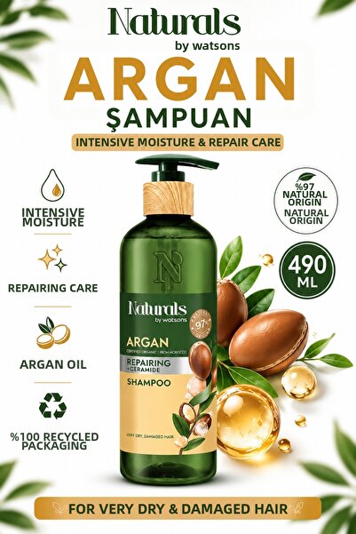 Naturals By Watsons Intensive Repair & Shine: Argan Shampoo 490 ml - Dry & Da...