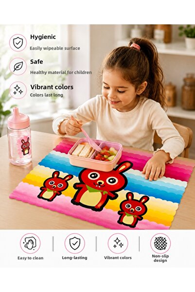 G Sport POLO Colorful Rabbit Model 30*50 Size Feeding Mat (Washable)