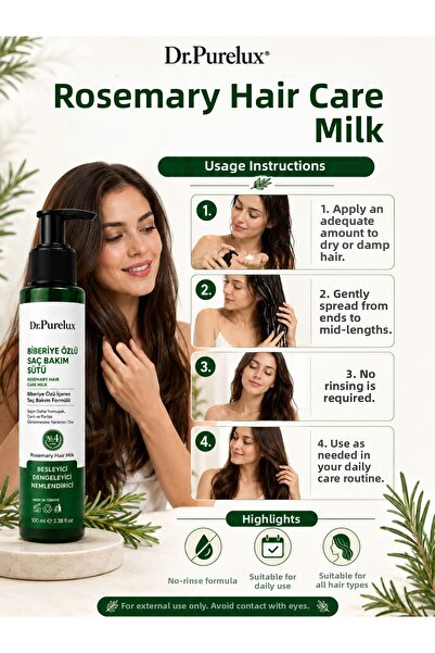 Dr.Purelux Dr. Purelux Rosemary Extract Hair Care Milk 100 ml – Nourishing, B...