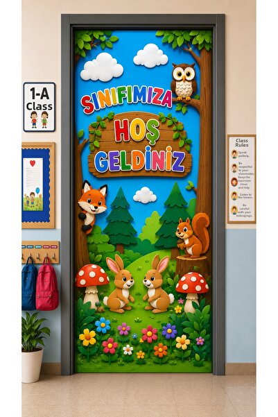 PROMISEBACKDROP2 190X75Cm Elastic School Classroom Door Drape, Welcome to Our...