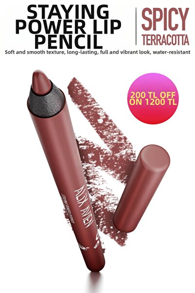 Alix Avien Staying Power Lip Pencil 54 Spicy Terracotta - Waterproof, Soft Li...