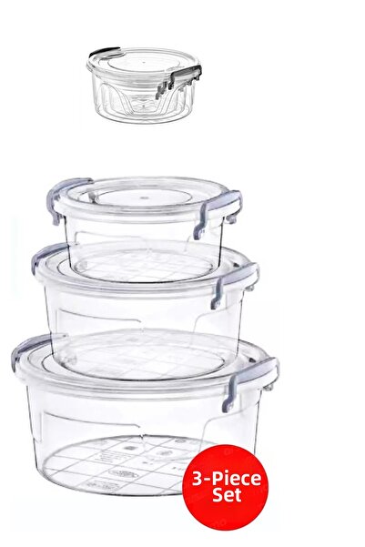 Şeker Portakalım 3-Piece Set of Interlocking Storage Containers, Transparent ...