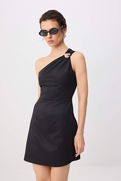 Trendyol Collection Black Accessory Mini Woven Dress Twoss26El00787