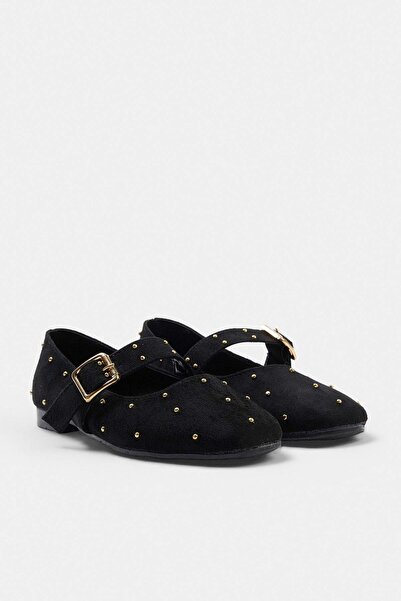 TRENDYOL SHOES Balerini Mary Jane pentru femei, cu detaliu Trok, din piele in...
