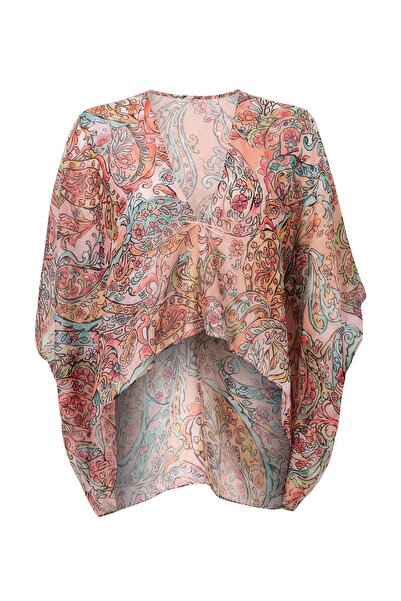 Trendyol Collection Ethnic Patterned Woven Oversize Mini Beach Kimono & Kafta...
