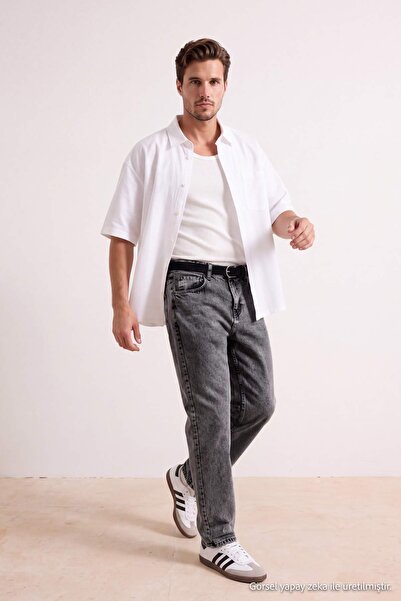 Trendyol Collection Gray Baggy/90's Straight Fit Jeans Baggy Jeans Tmnss24Je0...