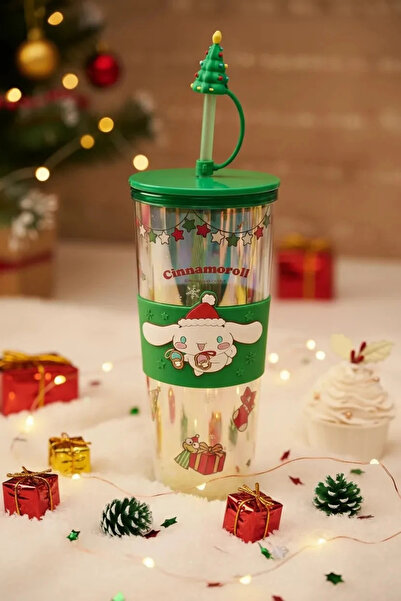 Miniso Sanrio Lisanslı Cinnamoroll Yılbaşı Koleksiyonu Çift Cidarlı ve Pipetl...
