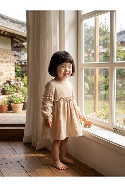 Cherrys Bebek Ruffled Muslin Dress