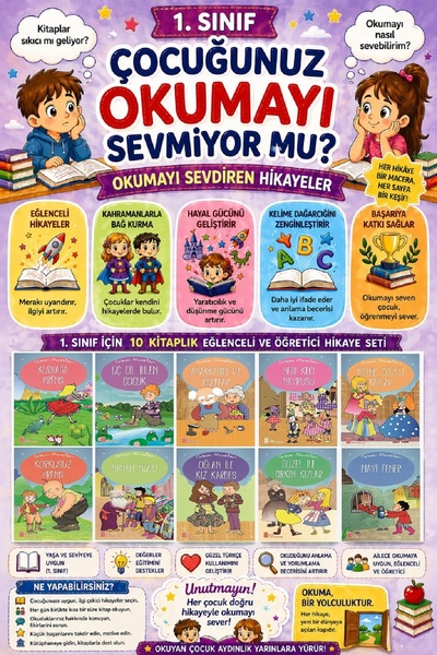 Ata Yayıncılık 1.Sınıf Okumayı Sevdiren 10 lu Hikaye Seti 5