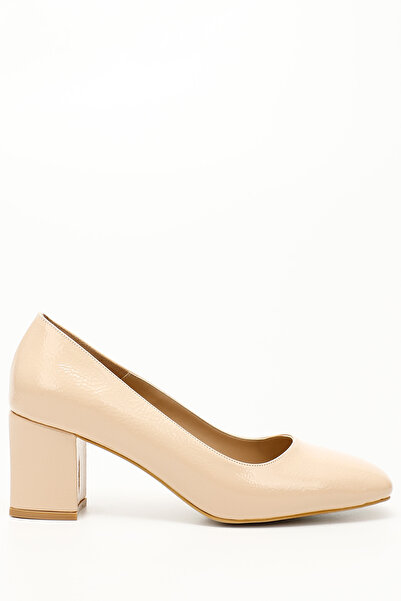 GÖNDERİ(R) Damskie buty na średnim grubym obcasie z tępym noskiem i marszczon...