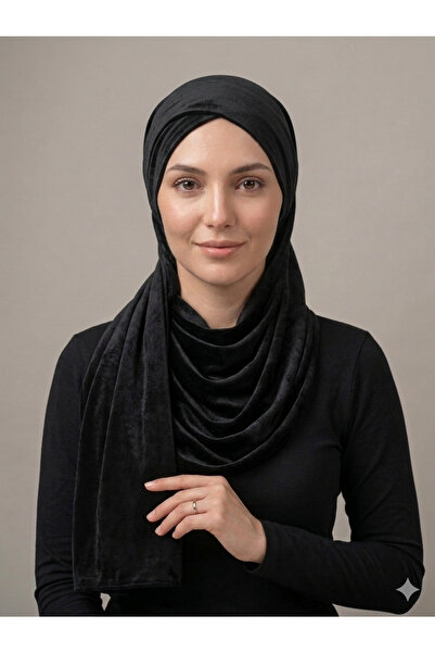 ŞALSERA Velvet Effect Black Shawl for All Seasons, the Most Matte and Stylish...
