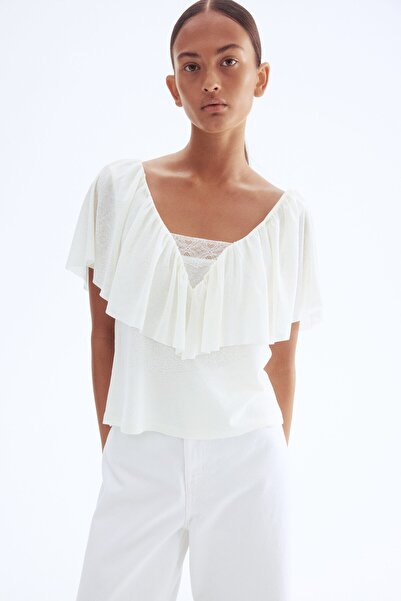 H&M Farbalalı Üst